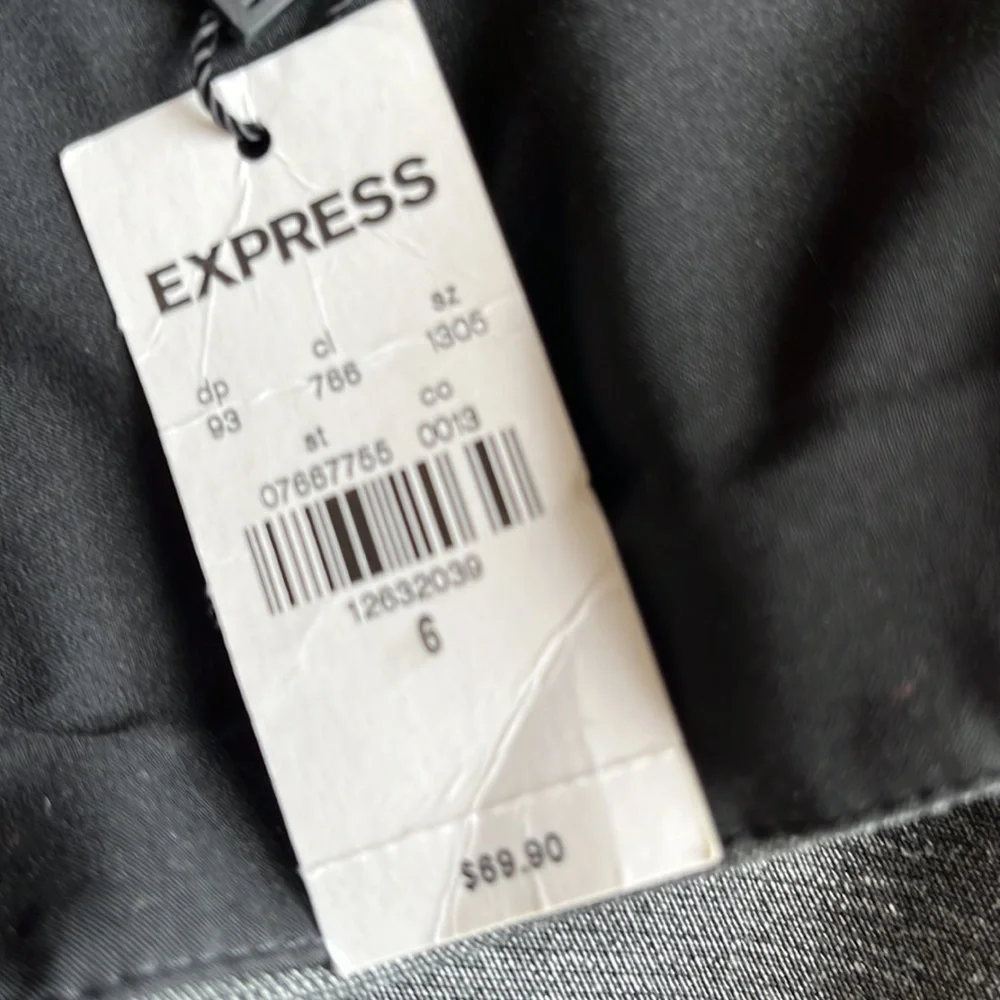 Express Gray Pencil Skirt Career Office Lined Knee Length Size 6